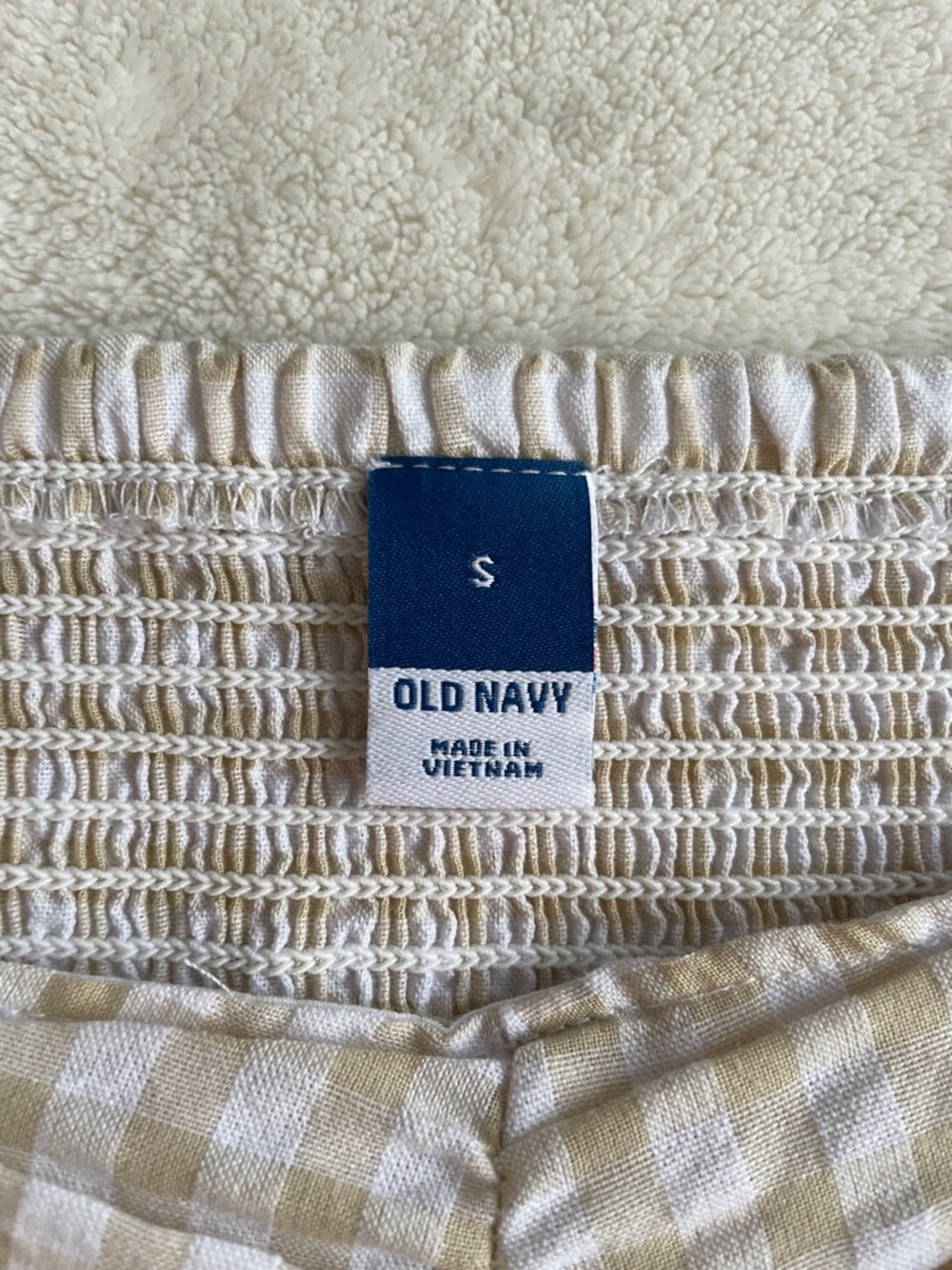 Old Navy Yellow Gingham Puff Sleeve Square Neck Top - Picture 3 of 7